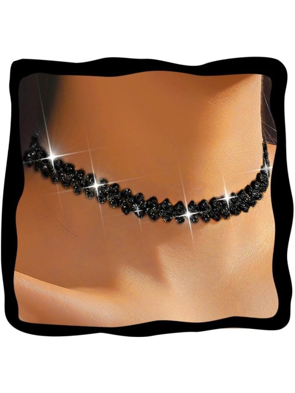 Sparkly Rhinestone Choker Necklace - Crystal Row Jewelry for Prom & Special